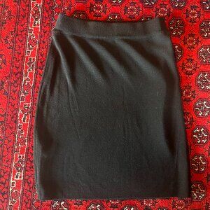 Black 100% Merino Wool Mini Skirt with Elastic Waist Valerie Stevens Petites